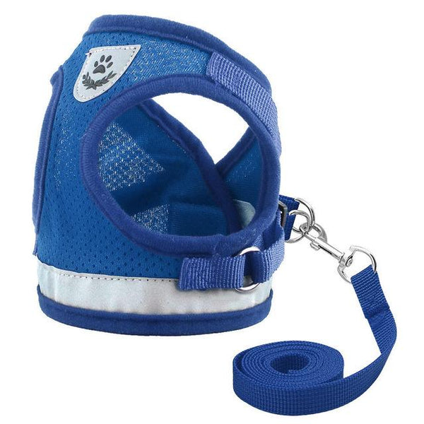 Mesh Puppy Pet Harness Small Dogs Cat Harness and Leash Reflective Adjustable Nylon Vest for Chihuahua Pug French Bulldog
