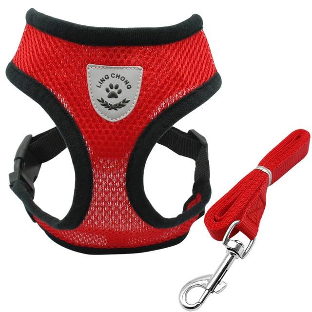 Mesh Puppy Pet Harness Small Dogs Cat Harness and Leash Reflective Adjustable Nylon Vest for Chihuahua Pug French Bulldog