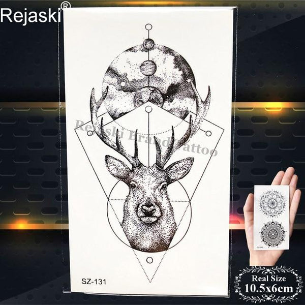 Rejaski Women Flirtatious Tattoo Stickres Body Art Painting Girl Fashion Temporary Tattoo Geometric Rose Dreamcatcher Fake Tatoo