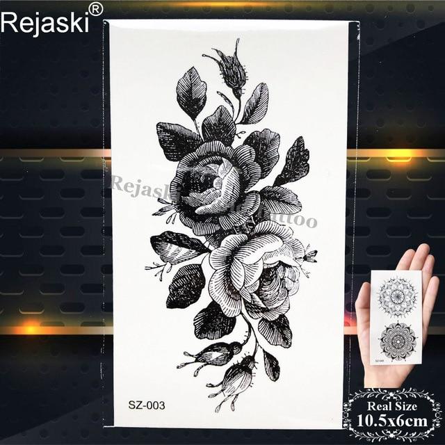 Rejaski Women Flirtatious Tattoo Stickres Body Art Painting Girl Fashion Temporary Tattoo Geometric Rose Dreamcatcher Fake Tatoo