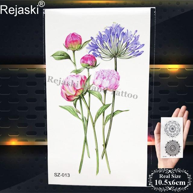 Rejaski Women Flirtatious Tattoo Stickres Body Art Painting Girl Fashion Temporary Tattoo Geometric Rose Dreamcatcher Fake Tatoo