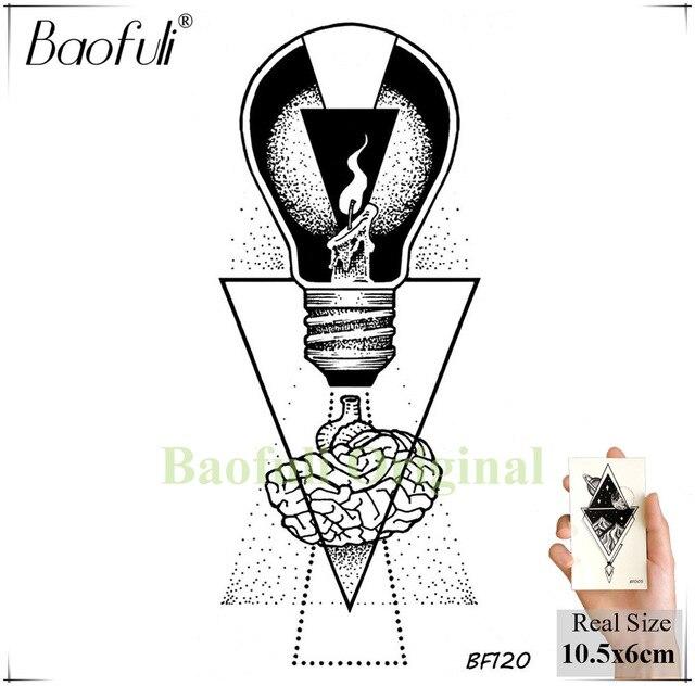 Sexy Fox Flowers Feather Women Temporary Tattoo Black Geometric Waterproof Fake Tatoos Body Art Arms Legs DIY Tattoo Stickers