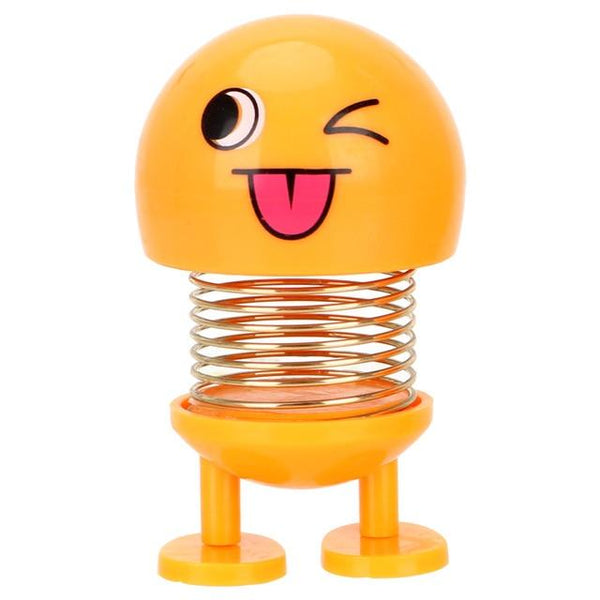 FORAUTO Shaking Head Toys Car Ornaments Bobblehead Nod Dolls Cute Cartoon Funny Emoji Wobble Lovely Car Dashboard Decor Auto