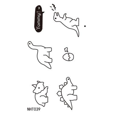 Water Transfer Tattoo cute cartoon dinosaur egg cat bird tattoo Waterproof Temporary fake Tattoo for man woman kid 10.5*6cm