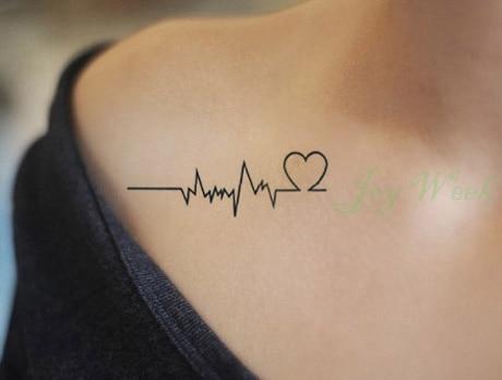 Waterproof Temporary Tattoo Sticker of body Love wave tattoo small size tatto stickers flash tatoo fake tattoos for girl women