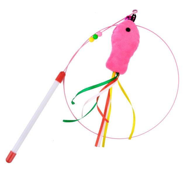 Pet Cat Toy Cat Toys False Mouse Feather Ball Bell Birds Ball Interactive Funny Teaser Wand Toys Training Cat Kitten Stick Toys