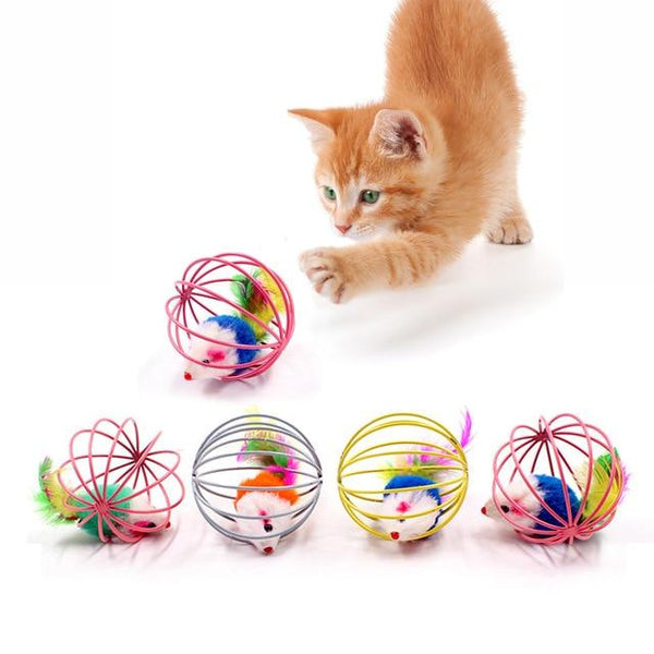Pet Cat Toy Cat Toys False Mouse Feather Ball Bell Birds Ball Interactive Funny Teaser Wand Toys Training Cat Kitten Stick Toys