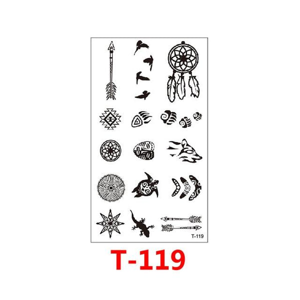 T-049 Multiple patte small pattern cool temporary tattoo sticker female simple line pattern body art new design fake male tattoo