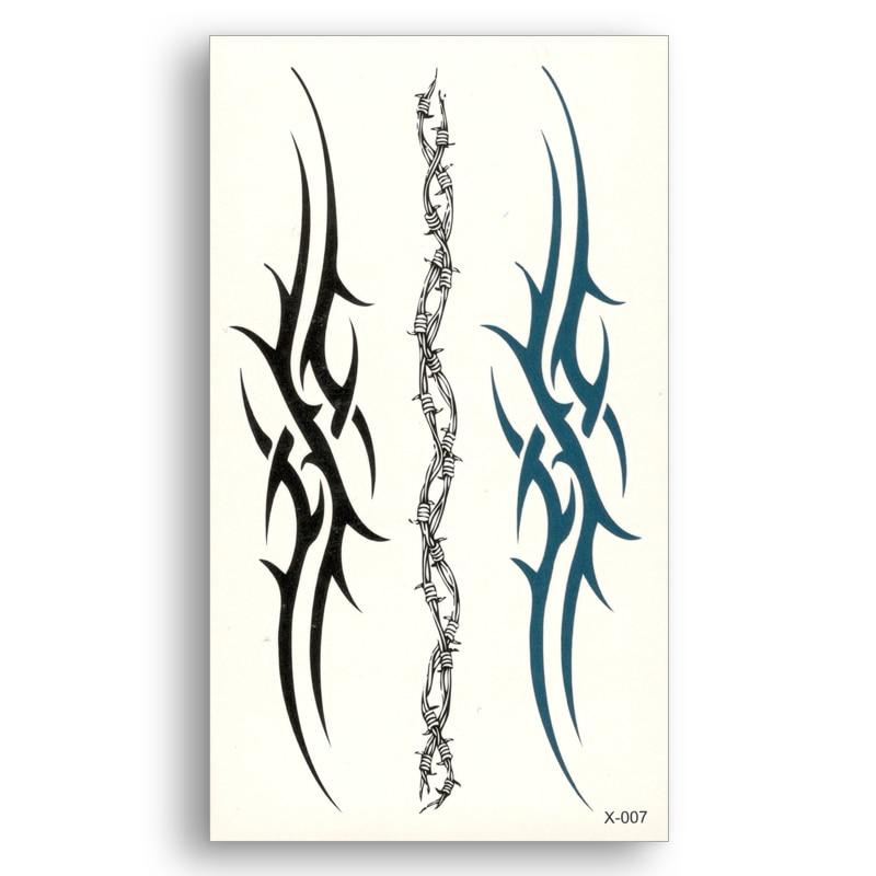 Water Transfer fake tattoo Blue Black Tribal Geometric Pattern Waterproof Temporary Sticker Men Body Art tattoos stickers