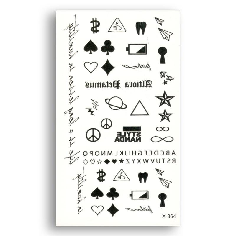 Water Transfer Fake tattoo Disposable Waterproof Temporary Stickers beauty Cool Body Art Beauty Makeup Words $ Paper Plane
