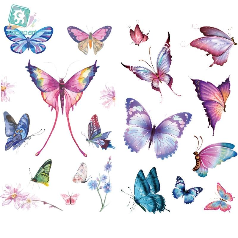 EC771-783 Pink Style Tattoo Sticker Cartoon Children Cute Butterfly Colorful Bees Temporary Tattoo Sticker Body Art Flash Taty