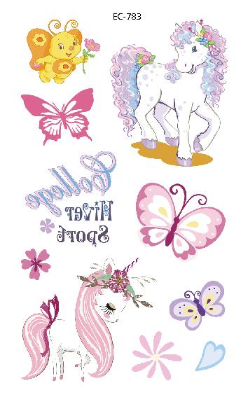EC771-783 Pink Style Tattoo Sticker Cartoon Children Cute Butterfly Colorful Bees Temporary Tattoo Sticker Body Art Flash Taty