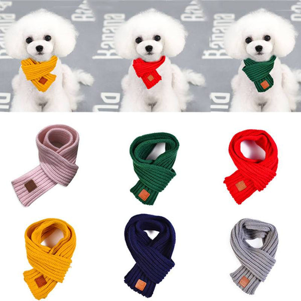 Pet Dog Cat Neck Scarf Warm Soft Knitting Scarf For Large Medium Dogs Winter Warmer Pet Accessories Dog Collar Pet Supply