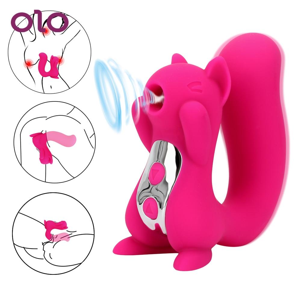OLO Nipple Sucker Tongue Vibrator Clitoris Licking Stimulator Squirrel Sculpt 10 Frequency Vibration Sucking Sex Toy for Women