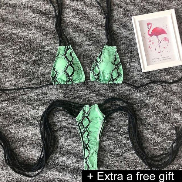 Sexy Solid Ribbed Swimsuit Women BIKINI Set 2018 New Shoulder Lace-up Bathing Suit Tankini Push Up Swimwear Maillot De Bain Girl