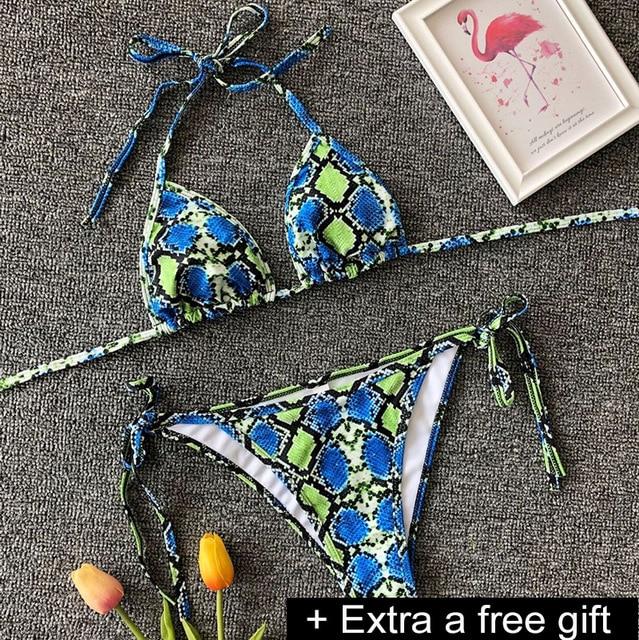 Sexy Solid Ribbed Swimsuit Women BIKINI Set 2018 New Shoulder Lace-up Bathing Suit Tankini Push Up Swimwear Maillot De Bain Girl