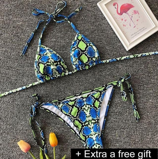 Sexy Solid Ribbed Swimsuit Women BIKINI Set 2018 New Shoulder Lace-up Bathing Suit Tankini Push Up Swimwear Maillot De Bain Girl