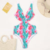 2019 Floral Print Swimsuit Women'S Beach Fashion Pink Swimwear Women Suit Bath High Quality One Piece Swimsuit Female Monokini