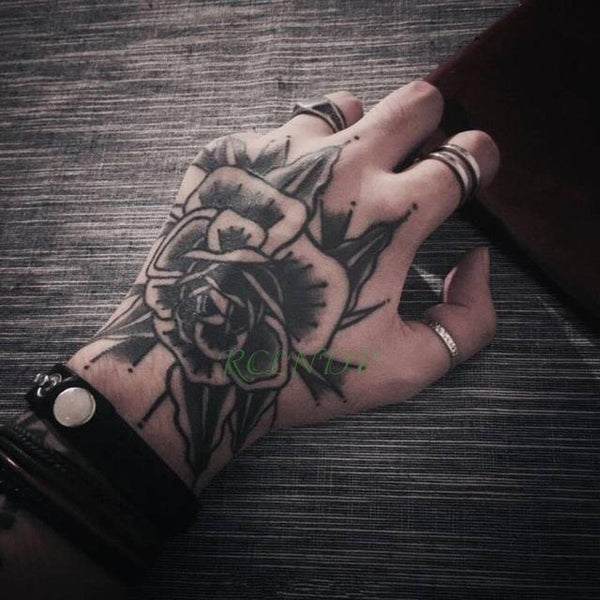 Waterproof Temporary Tattoo Sticker Skull Head Fake Tatto Flash Tatoo back of hand foot tatouage for Girl Men Women