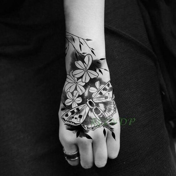 Waterproof Temporary Tattoo Sticker Skull Head Fake Tatto Flash Tatoo back of hand foot tatouage for Girl Men Women