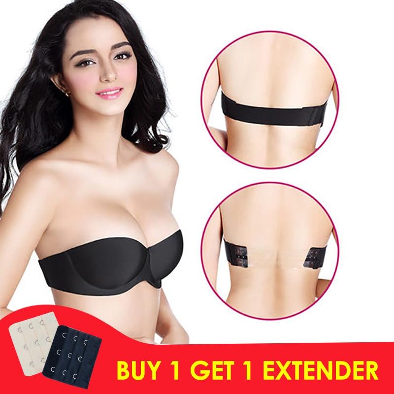 Sexy Invisible Bras For Women Magic Strapless Lingerie Push Up Bra Backless Bralette 1/2 Cup Brassiere Underwear Wedding Dress
