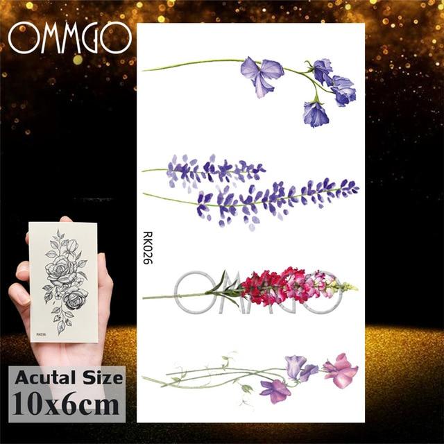 OMMGO Black Henna Arm Tattoo Mandala Flower Temporary Tattoos For Women Female Girls Sticker Fake Tattoo Mehndi Custom Tatoos