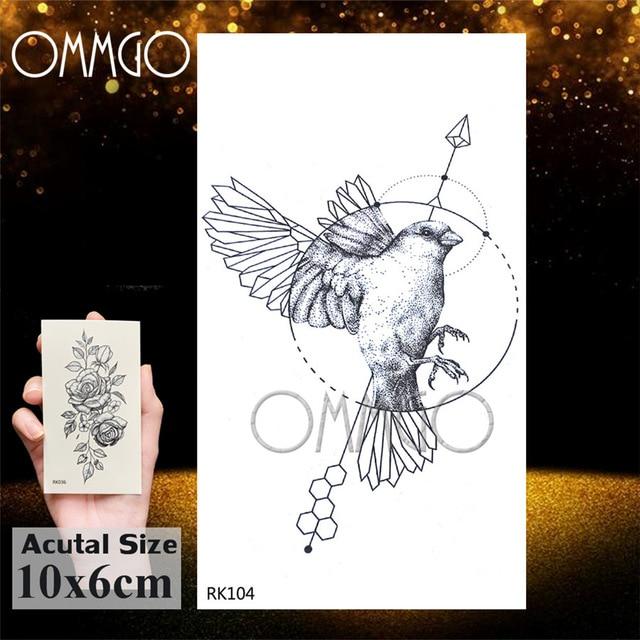 OMMGO Black Henna Arm Tattoo Mandala Flower Temporary Tattoos For Women Female Girls Sticker Fake Tattoo Mehndi Custom Tatoos
