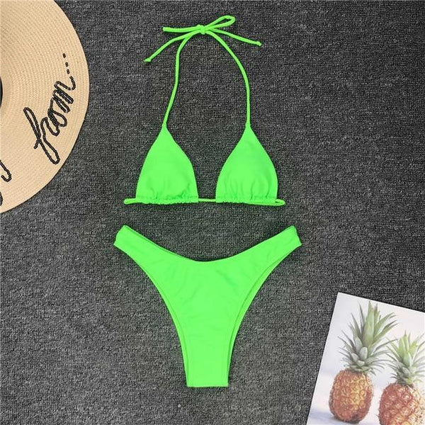 Aartiee Neon bikini 2019 Push up Sexy Brazilian bikini set triangle bathers woman swimwear Micro swimsuit female string biquini