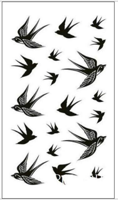 Waterproof Temporary Tattoo Sticker Feather fly bird Flash Tatoo Fake Tatto arm leg Wrist Foot hand shoulder For Girl Men Women