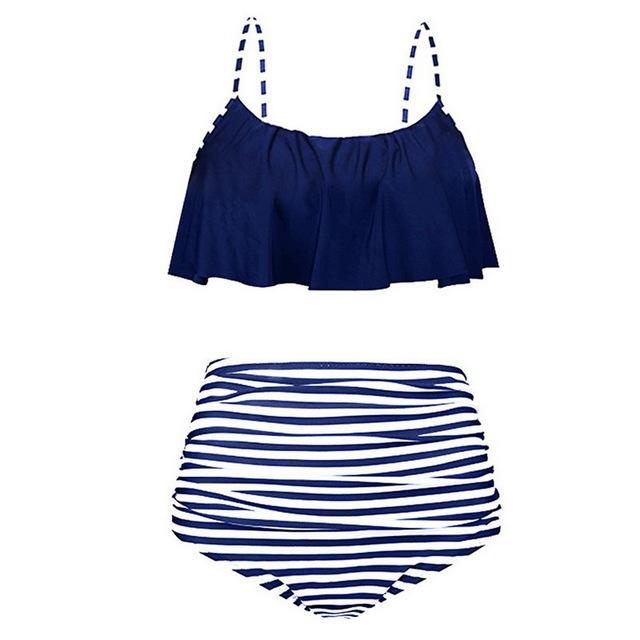 MoneRffi 2019 Swimsuit Women Beach Wear Retro Boho Flounce Swimwear Sexy High  Bikini Set Push Up Bathing Suit Plus Size