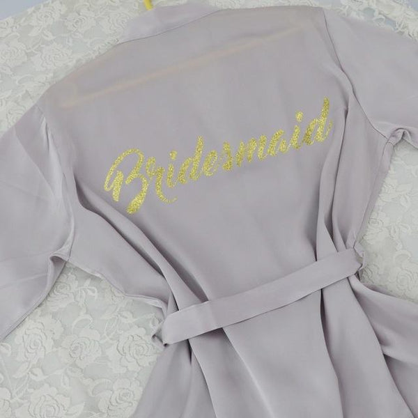 Lace Sleeve Sexy Women Nightwear Peignoir Mariage Wedding Kimono Chiffon Silk Female Bathrobes Bridemaid Robes Personalized Name
