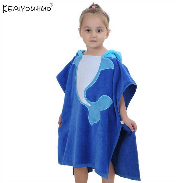 2019 Autumn Baby Boys Girls Hooded Christmas Poncho Kids Bath Towel Cartoon Animal Swimming Bathrobe Cotton Children Beach Towel