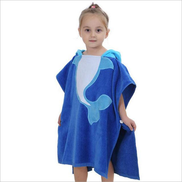 2019 Autumn Baby Boys Girls Hooded Christmas Poncho Kids Bath Towel Cartoon Animal Swimming Bathrobe Cotton Children Beach Towel