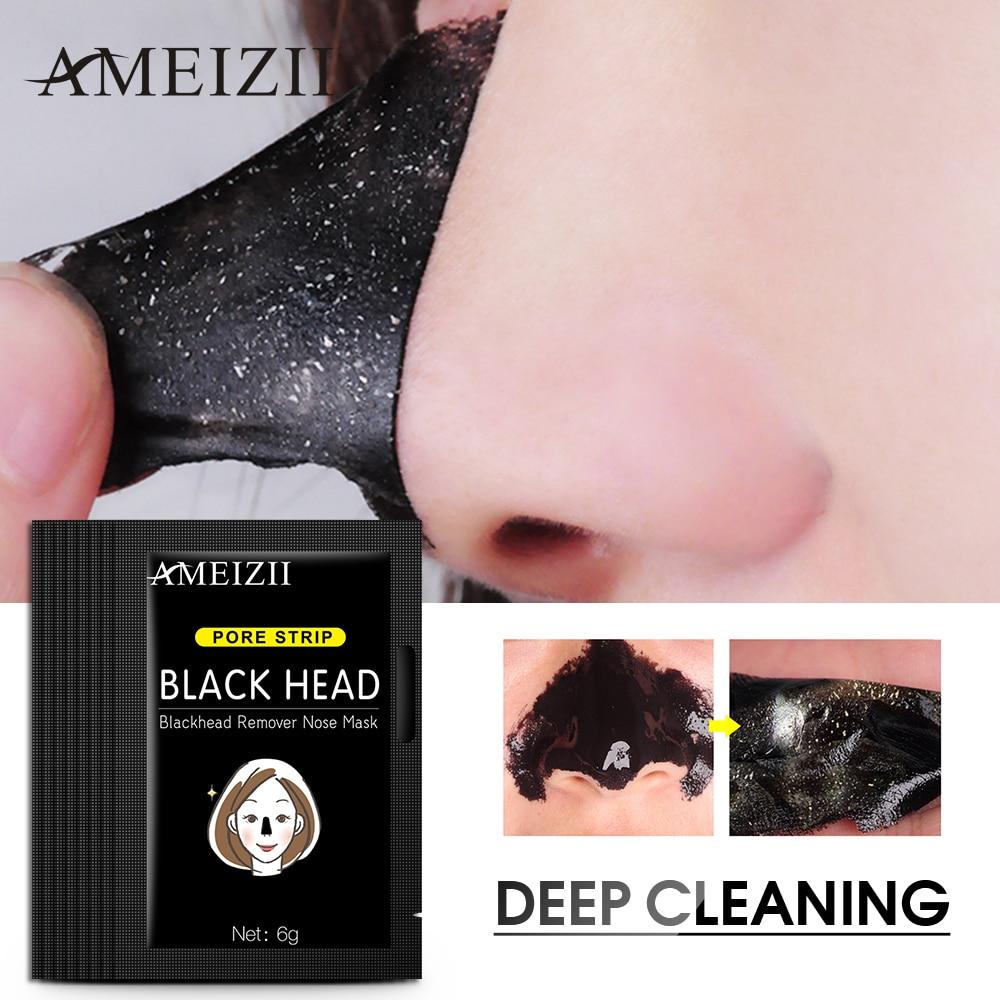 Ameizii Black Facial Peel Off Mask Korean Skin Care Blackhead Face Charcoal Masks Black Dots Remover Acne Treatment Shrink Pores