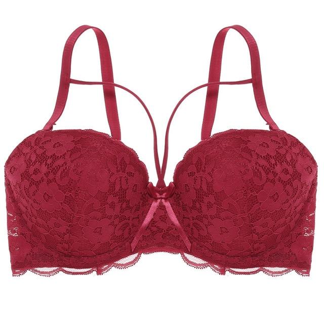 Thin Women Plus Size Bra B C Super Beautiful Front Bralette Lace Bra Female Lingerie Deep V Sexy Big Size Bra Women Brassiere