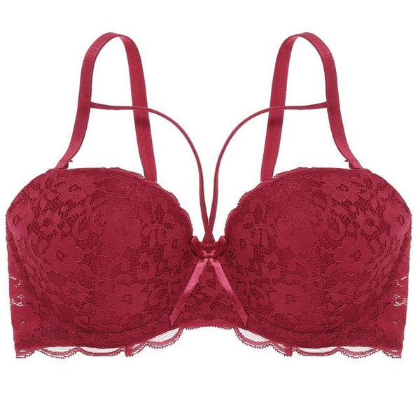 Thin Women Plus Size Bra B C Super Beautiful Front Bralette Lace Bra Female Lingerie Deep V Sexy Big Size Bra Women Brassiere