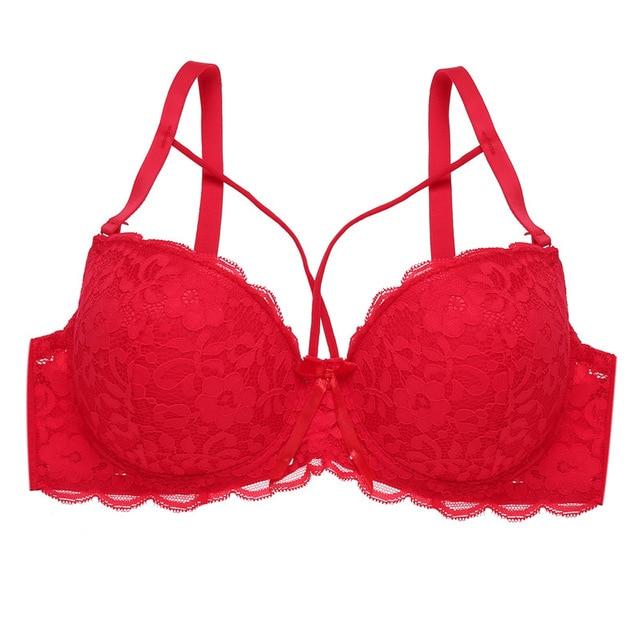 Thin Women Plus Size Bra B C Super Beautiful Front Bralette Lace Bra Female Lingerie Deep V Sexy Big Size Bra Women Brassiere