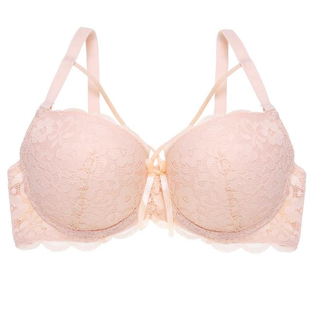 Thin Women Plus Size Bra B C Super Beautiful Front Bralette Lace Bra Female Lingerie Deep V Sexy Big Size Bra Women Brassiere