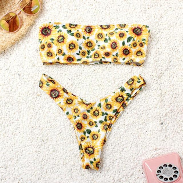 Bikinx Bandeau swimwear women push up swimsuit female Cactus Print micro bikini 2019 sexy bathing suit beach bathers Biquini new