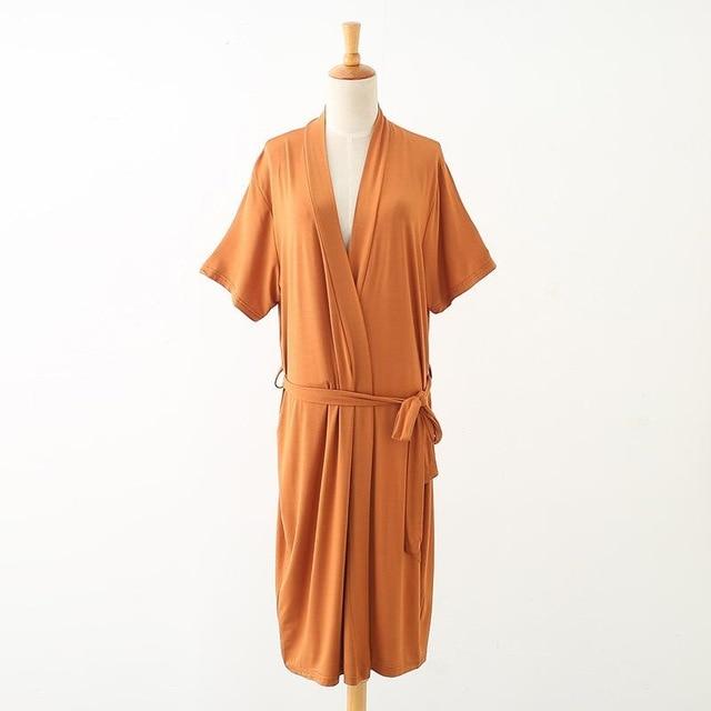 Comfortable Modal Solid Robe Gown Kimono Bathrobe Dress Sleepwear Home Clothing Casual Cotton Bride Bridesmaid Wedding Robes