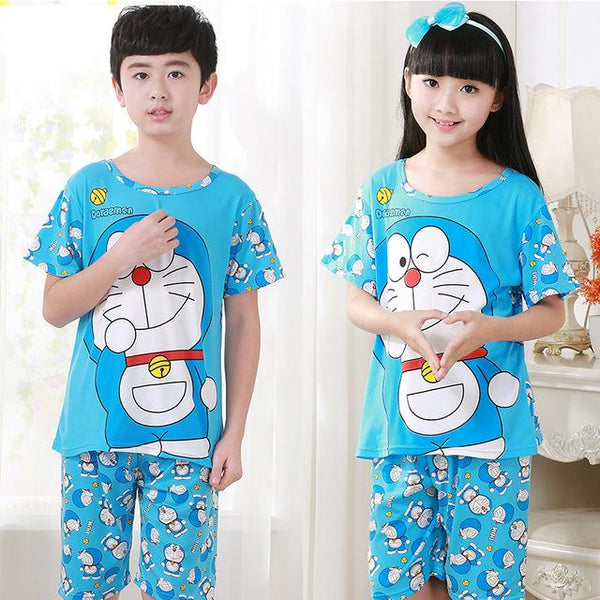 Pajamas set for children Summer 2019 Boys Girls Kids home Clothing Cartoon short Sleeve baby Sleepwear Suit Children's Day gifts