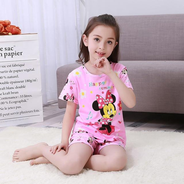 Pajamas set for children Summer 2019 Boys Girls Kids home Clothing Cartoon short Sleeve baby Sleepwear Suit Children's Day gifts