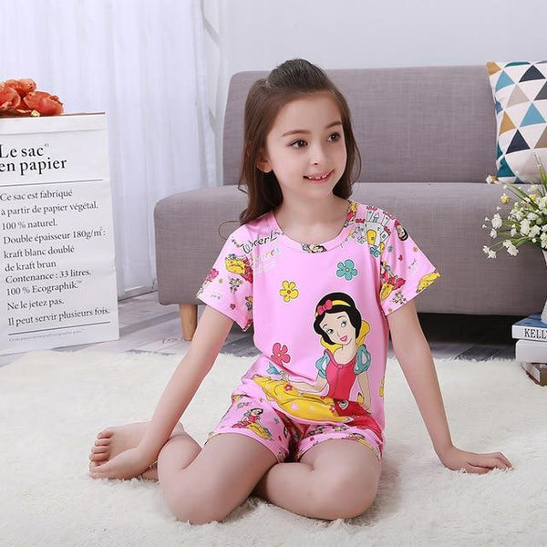 Pajamas set for children Summer 2019 Boys Girls Kids home Clothing Cartoon short Sleeve baby Sleepwear Suit Children's Day gifts