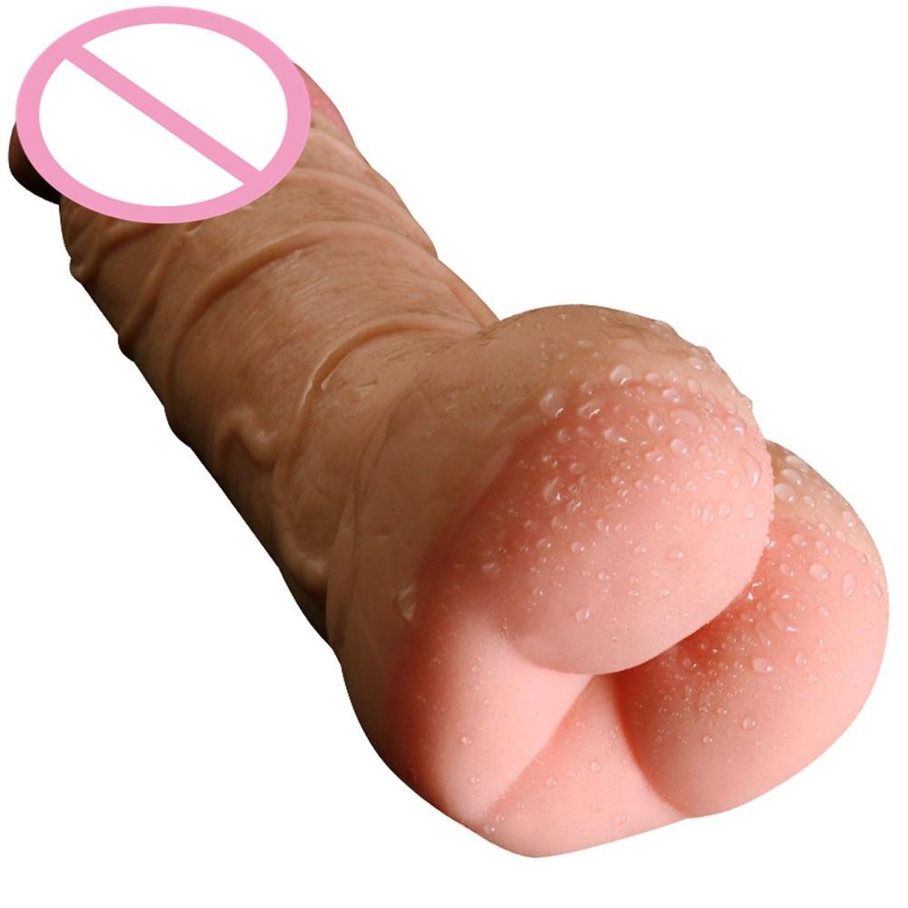 Realistic Penis Enlarger Sleeve with Pussy Fake Ass Men Masturbator Women Masturbator Real Dildo for Couples, Gay Sex Toys Q114