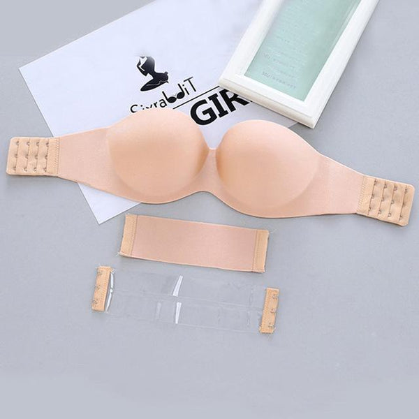 Sexy Invisible Bras For Women Magic Strapless Lingerie Push Up Bra Backless Bralette 1/2 Cup Brassiere Underwear Wedding Dress
