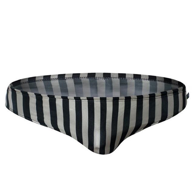 Men Swimsuit Striped Blue Red Black Swimwear Man Drawstring Swimming Suit Beachwear Elastic Quick Dry Breathable Swim Briefs Man