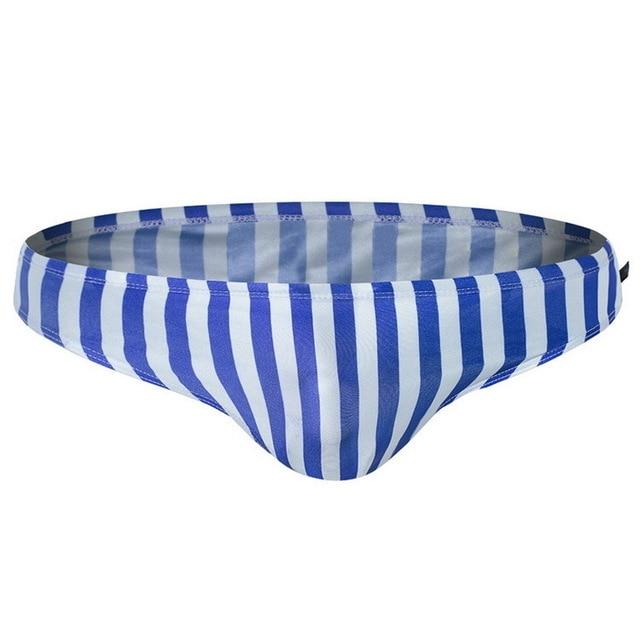 Men Swimsuit Striped Blue Red Black Swimwear Man Drawstring Swimming Suit Beachwear Elastic Quick Dry Breathable Swim Briefs Man