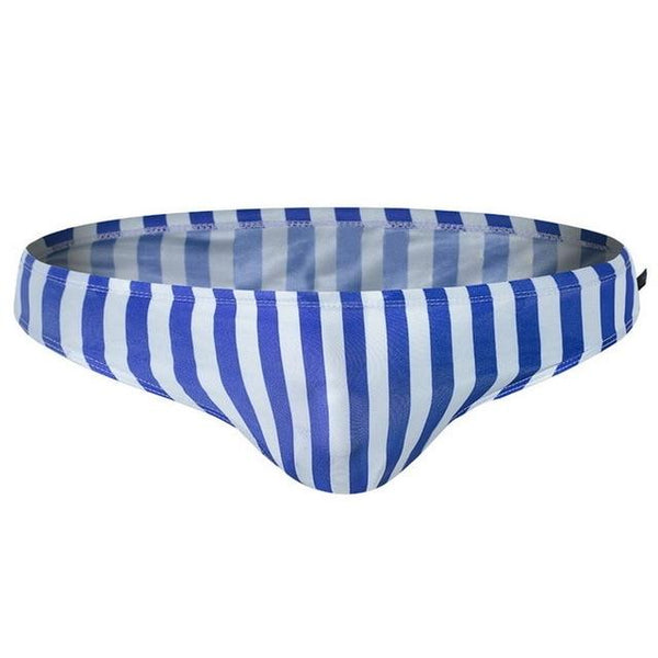 Men Swimsuit Striped Blue Red Black Swimwear Man Drawstring Swimming Suit Beachwear Elastic Quick Dry Breathable Swim Briefs Man