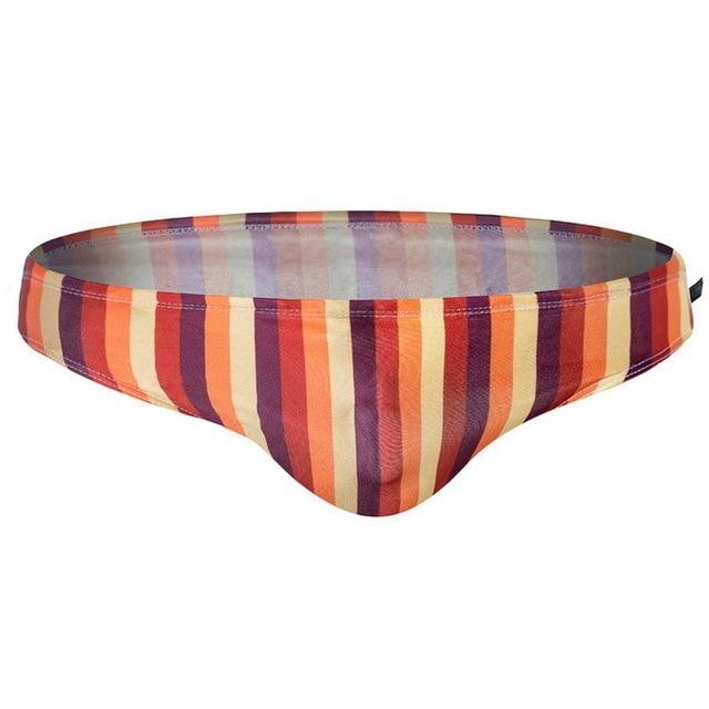 Men Swimsuit Striped Blue Red Black Swimwear Man Drawstring Swimming Suit Beachwear Elastic Quick Dry Breathable Swim Briefs Man
