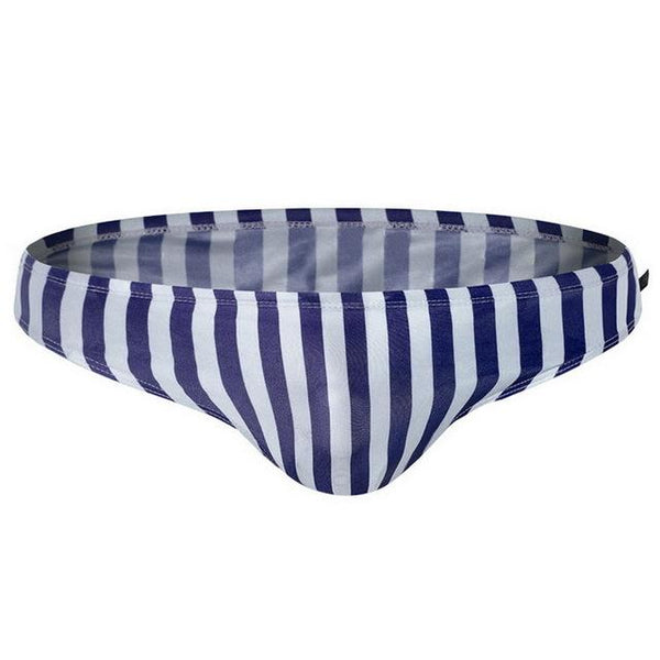 Men Swimsuit Striped Blue Red Black Swimwear Man Drawstring Swimming Suit Beachwear Elastic Quick Dry Breathable Swim Briefs Man